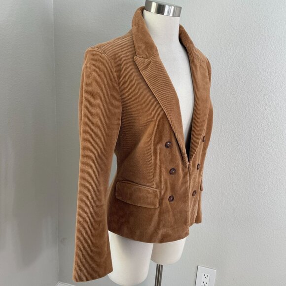 Nanette Lepore Womens 10 Camel Brown Corduroy Blazer Hook Closure Jacket - Picture 2 of 9